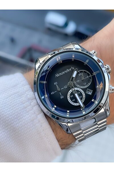 Alexanders ساعة يد رجالية بسوار قابل للسحب