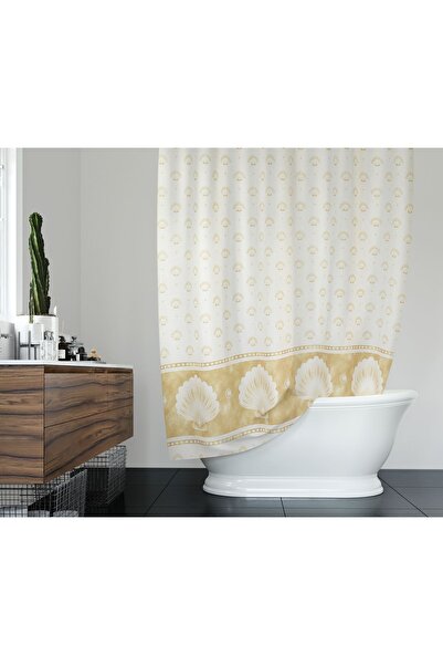 Tropikhome Duş Perdesi Çift Kanat 2x120x200cm Midye Desenli Banyo Perdesi 16 ...