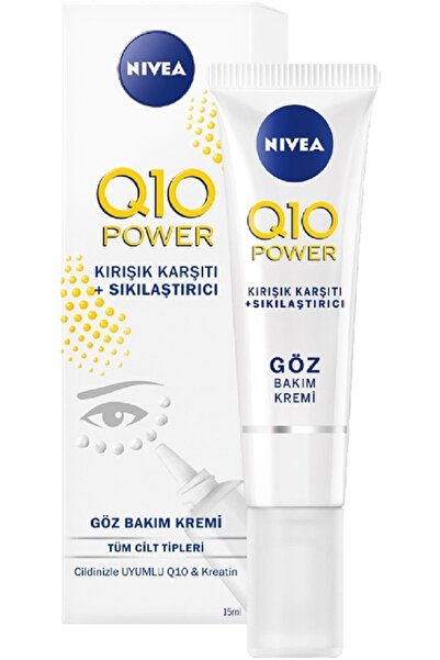 NIVEA Q10 Power Kırışık Karşıtı Göz Kremi, 15 Ml, Hassas Göz Çevresi, Şişkinlik Ve Koyu Halka Görünü