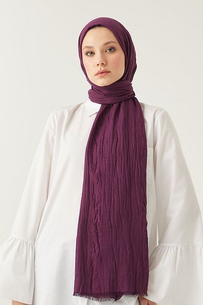FRESCO SCARFS Γυναικείο Hijab Bamboo Kraş Shawl*μωβ