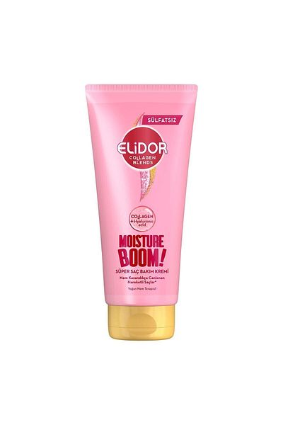 Elidor Collagen Blends Sulfate-Free Super Hair Care Cream Moisture Boom Intensive Moisture Therapy 170 Ml