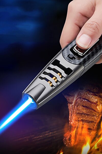 Genel Markalar Mavi Alev Yüksek Isı Jet Rüzgar Çakmak Yeni Nesil Lüx Alev Çak...