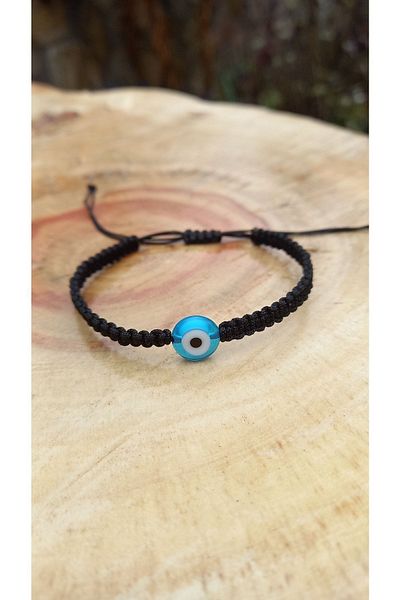 Atolye Ferda Macrame Woven Bracelet with Evil Eye Beads