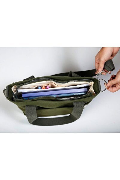 VAGO COLLECTION Fermuarlı Kanvas Çanta Crossbody