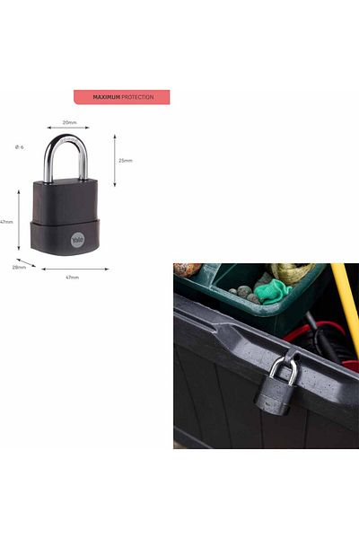 Yale 45mm Boron Ring Padlock - Double Locking - 3 Keys