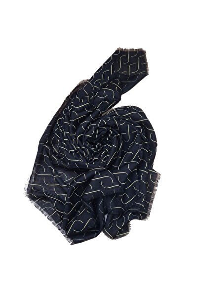 Han Ticarethane Eșarfă neagră cu model auriu