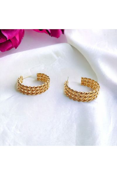 Rapithwin Straw Gold - Stainless Tarnish Stainless Steel Earrings