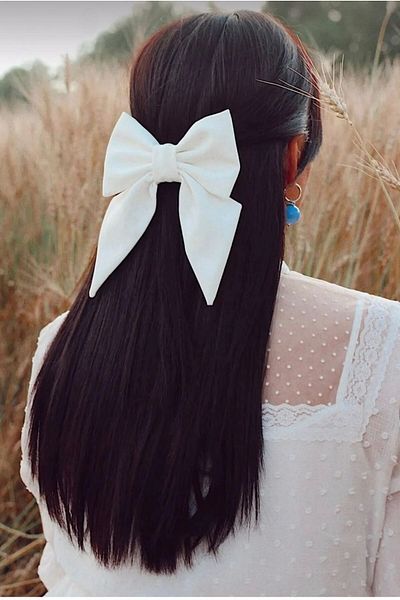 Monalisa Women's White Bow Buckle, Ribbon Buckle