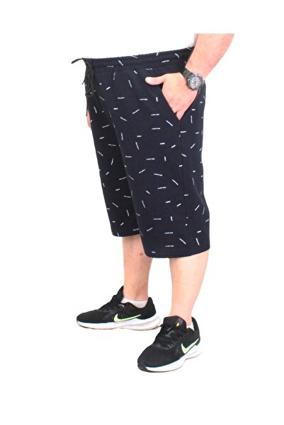 MocGrande Plus Size Men's Combed Cotton Shorts - Justice 24645 NAVY BLUE