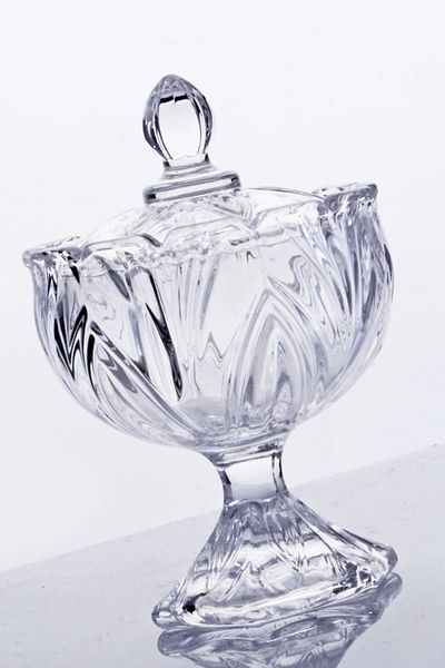 Porselen Diyarı Crystal Arya Glass Cut Footed Sugar Bowl