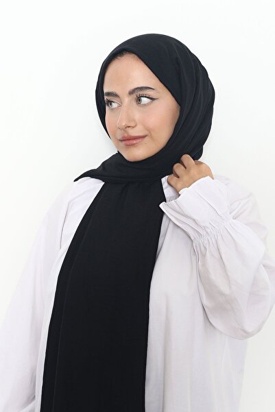 Mizge Scarf Pamuk Kraş Şal Siyah