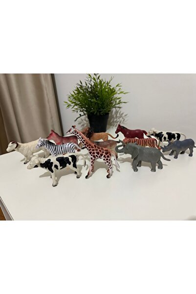 RAMO'S STORE HAYVAN SETİ 12 Lİ 6 ADET VAHŞİ VE 6 ADET ÇİFTLİK HAYVANLARI