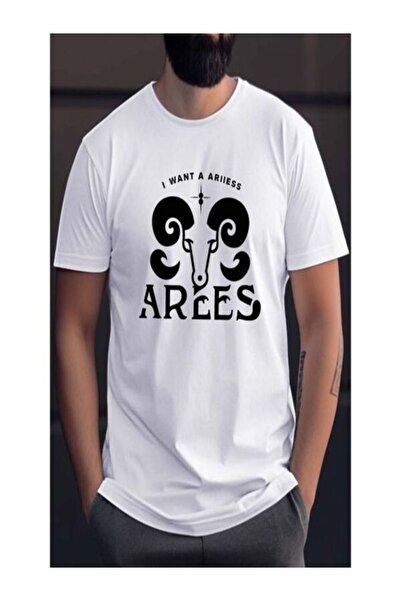 CLASSY.MODA تي شيرت جيرسي واحد - تي شيرت أبيض مطبوع بأكمام قصيرة ورقبة دائرية...