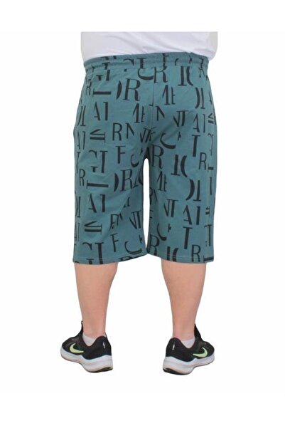 Starbattal Plus Size Men's Combed Cotton Shorts - Letter Dance 24644 CAGLA