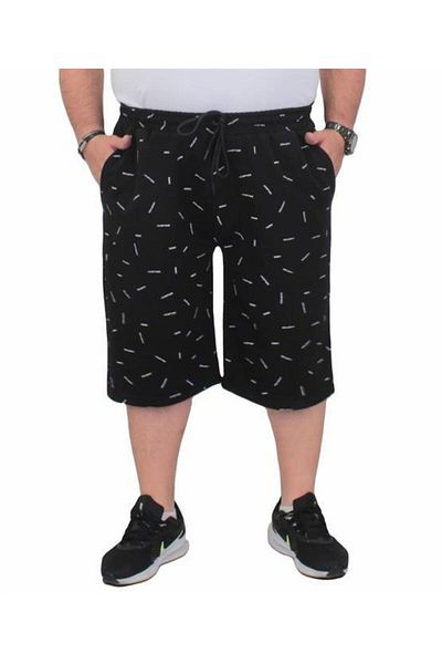 Starbattal Plus Size Men's Combed Cotton Shorts - Justice 24645 BLACK