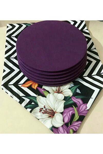 YABİDUR HEDİYELİK EŞYA طقم أدوات مائدة أمريكي مكون من 6 قطع بتصميم زهرة الزنبق باللون الأرجواني