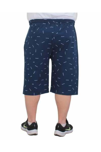 Starbattal Ανδρικό χτενισμένο βαμβακερό σορτς μεγάλου μεγέθους - Justice 24645 INDIGO