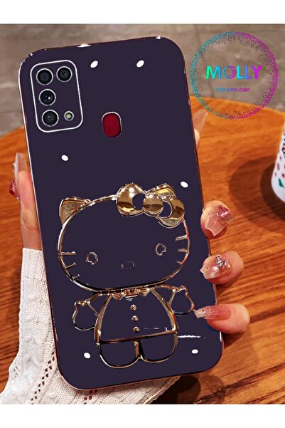 Molly Technology Samsung Galaxy A21s İçin Derin Mor Hello Kitty Standlı Kenar...