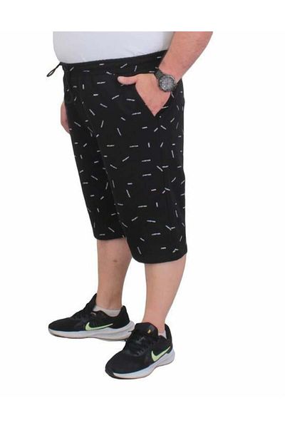 Starbattal Plus Size Men's Combed Cotton Shorts - Justice 24645 BLACK
