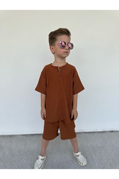 barin kids طقم تي شيرت صيفي للأطفال