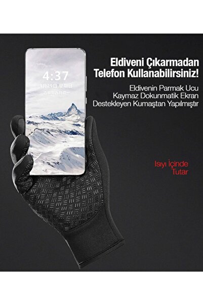 Kamardey Universal Rüzgar Geçirmez Kaymaz Fermuarlı Dokunmatik Ekran Eldiveni