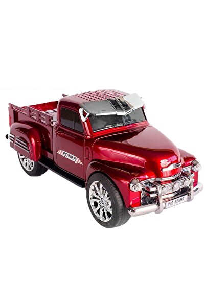 SIGHTZER Nostaljik Pikap Araba Fm Radyolu Bluetooth Hoparlör Ws-558bt Kırmızı