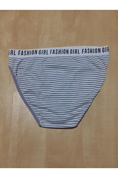 Tutku Chiloți slip damă cu dungi gri Fashion Girl