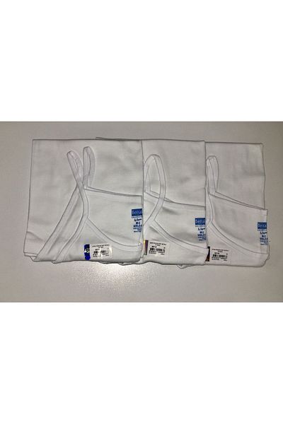 Berrak Women's White 3 Pack Lycra Rope Strap Undershirt ELF568BER2128CCM3