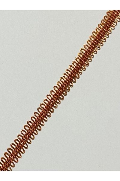 Majestik Sedef Pıtırcık Hand Embroidered Ribbon Ribbon. 5 Meters. Copper.