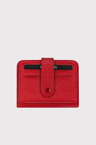 Garbalia Technological Leather Unisex Red Card Holder - Transparent Id, with Plenty of Card Eyes