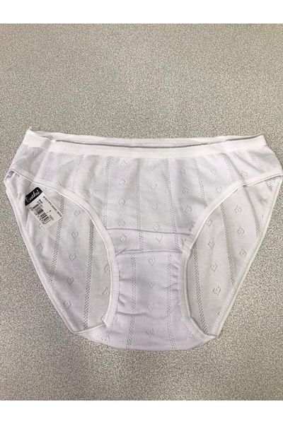 Tutku Women's Bikini and Panty, Patterned Jacquard, White 12 Pack