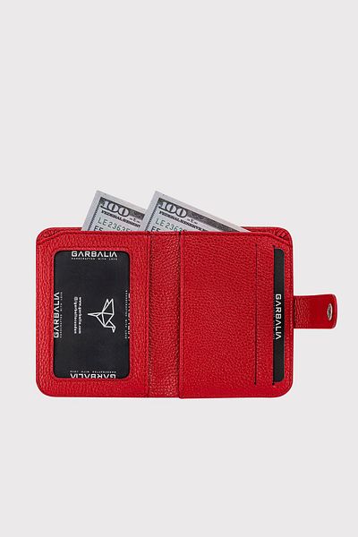 Garbalia Technological Leather Unisex Red Card Holder - Transparent Id, with Plenty of Card Eyes