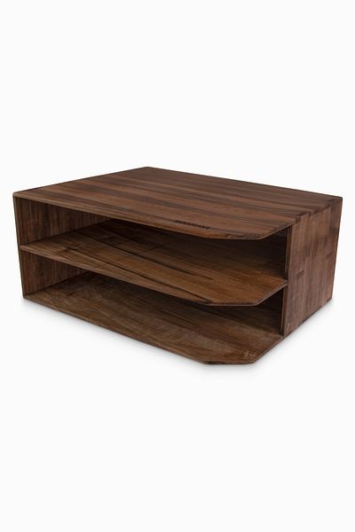 Woodsaka WOODSAKA Reka Two Section File Rack - Horizontal and Vertical Use - Walnut