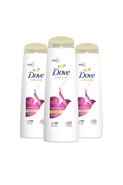 Dove Ultra Care 400 ml Hair Care Shampoo - X3 Pieces for Long Damaged Hair