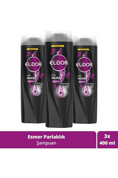 Elidor Superblend Hair Care Shampoo - Brown Shine, Vitamin E, Chia Seed Oil and Melanin 400 ml