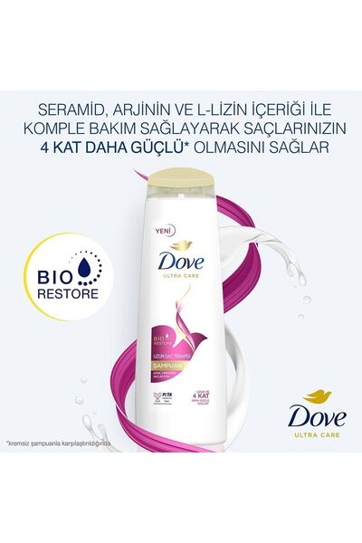 Dove Ultra Care Saç Bakım Şampuanı Uzun Saç Terapisi 400 ml X2 Saç Bakım Kremi 350 ml