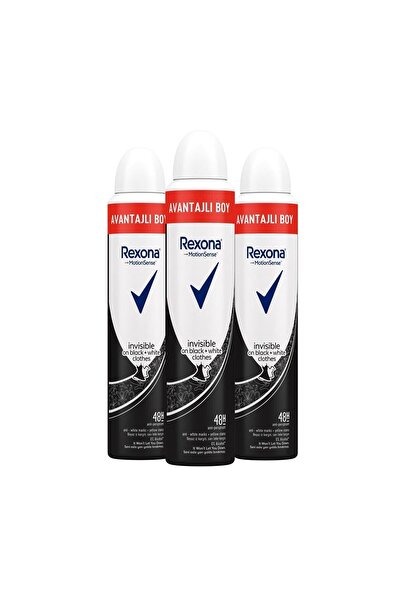 Rexona Kadın Sprey Deodorant Invisible On Black White Clothes Avantajlı Boy 200 ml X3 Adet