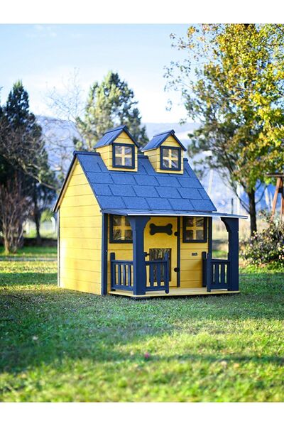 MANDU Ultra Lüks Ahşap Köpek Kulübesi (EVİ) Gold Edition