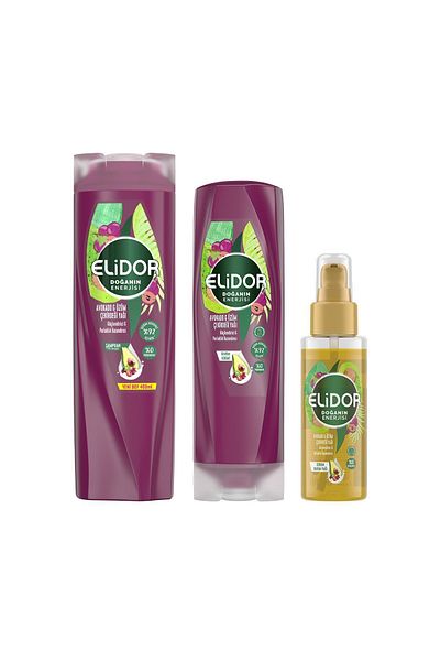 Elidor Avocado and Grape Seed Oil Shampoo 400 ml + Conditioner 350 ml + Serum Care Oil 80 ml