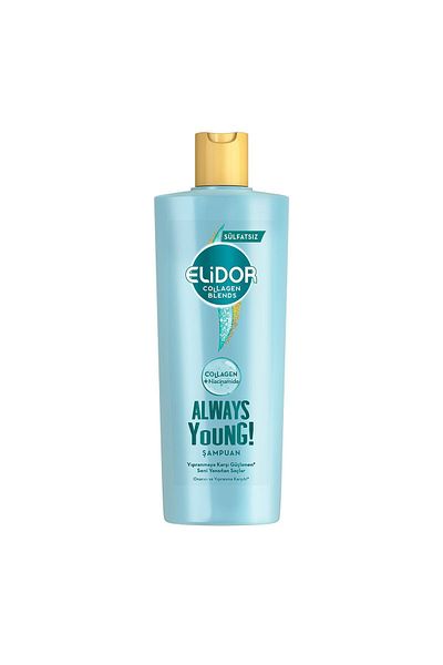 Elidor Always Young - 350 ml Repairing and Anti-Dehrowing Sulfate-Free Collagen Blends Hair Care Shampoo