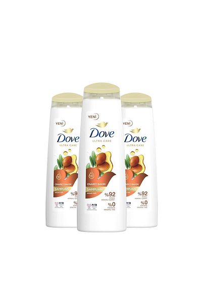 Dove Ultra Care 400ml Argan Oil Repairing Hair Care Shampoo - X3 Pieces