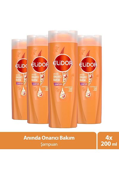 Elidor Superblend Hair Care Shampoo - Vitamin C and Keratin Ceramide Repair, 200 ml X 4