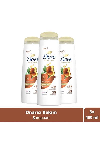Dove Ultra Care 400ml Argan Oil Repairing Hair Care Shampoo - X3 Pieces