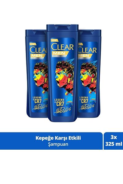 Clear Cr7 Cristiano Ronaldo 325 ml X3 - Shampoo Effective Against Dandruff Legend