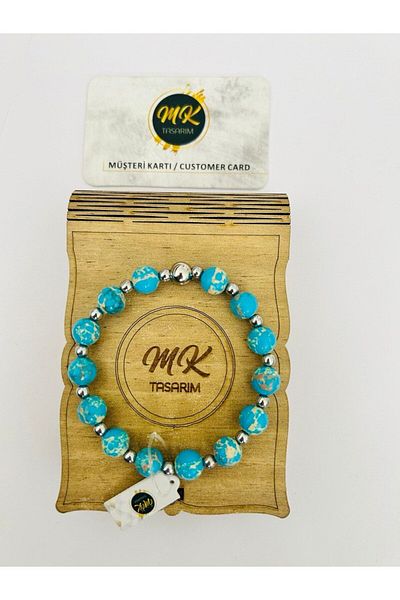 MK tasarım Real Variscite Stone Bracelet- (FRA MINI STONES GET TRUE HEMATHITE) Mk.020.021