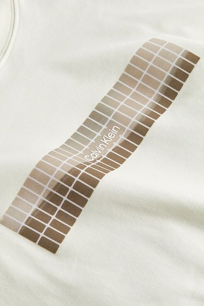 Calvin Klein Men's Cotton Short Sleeve Round Neck Ecru T-Shirt K10K112493-CGA