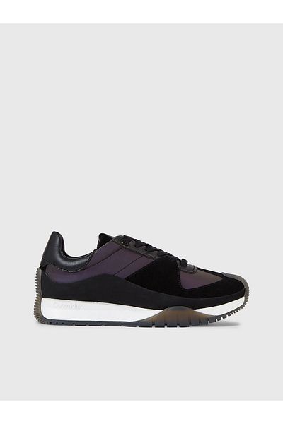 Calvin Klein Women's Brand Logo Lace-up Non-Slip Sole Casual Black Sneaker HW0HW01856-BEH