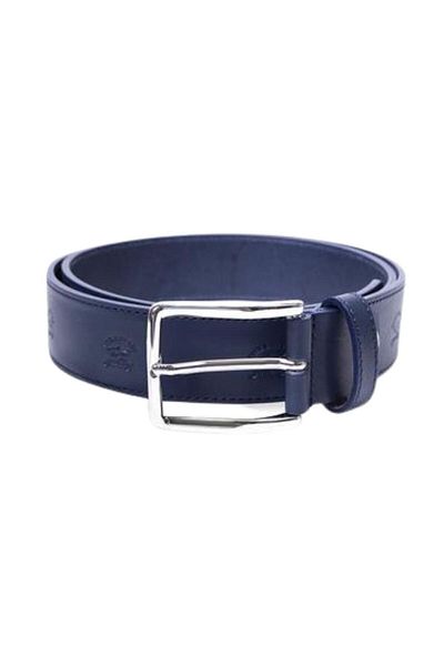 PAUL&SHARK Men's 100% Leather Navy Blue Belt with Brand Logo21416020-013