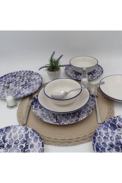 Arna Porselen Snake 18 Parça Yemek Takımı Mavi