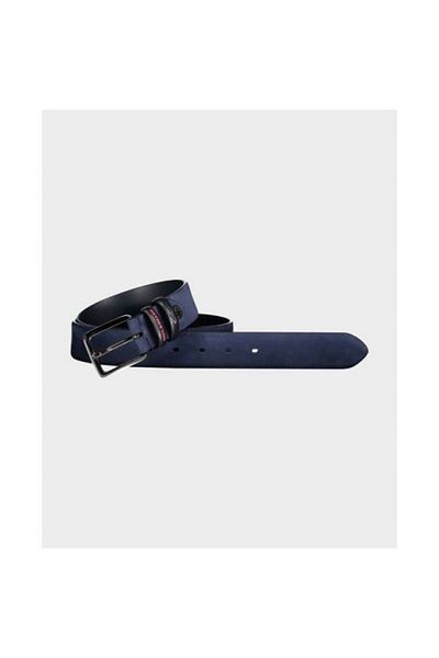 PAUL&SHARK Men's Navy Blue Belt with Metal Buckle Leather Brand Logo21416007-013